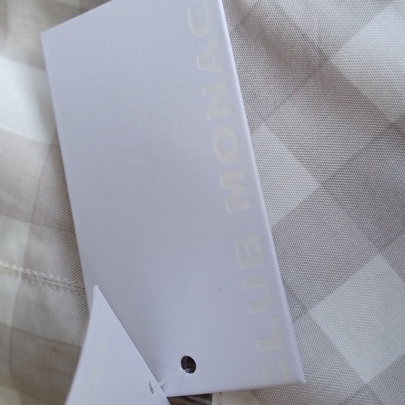 Club Monaco "Anya" Windowpane Check Satin Pencil Skirt NEW- Sz. 4 - Picture 3 of 10